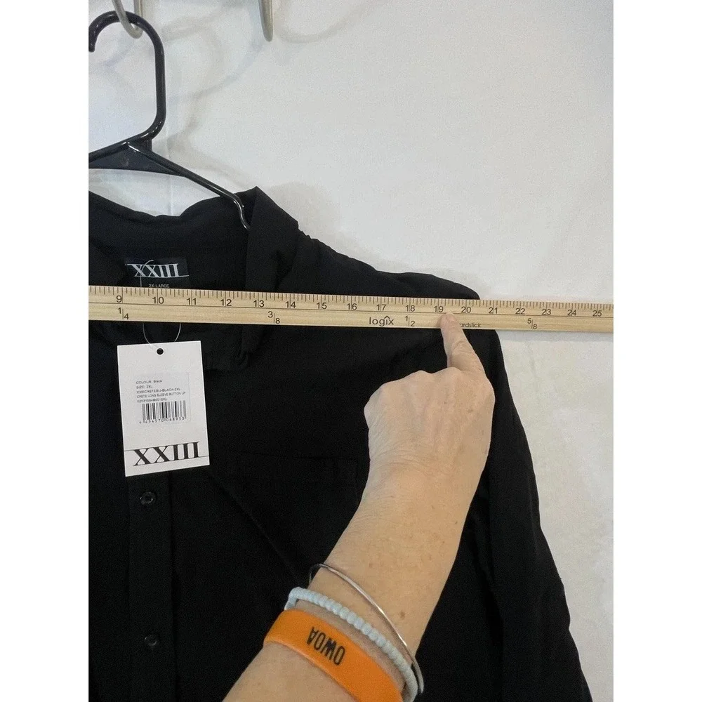 NWT XXIII Shirt Mens 2XL‎ Black Crete Long Sleeve Button Up Casual Dress Office